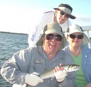 Ted, Judy, and Bob Bernhard are happy anglers